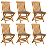 vidaXL Tuinstoelen 2 st met antracietkleurige kussens massief teakhout