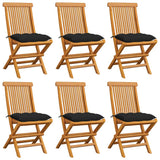 vidaXL Garden Chairs 2 pcs with Anthracite Cushions Solid Teakwood