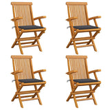 vidaXL Tuinstoelen 2 st avec antracietkleurige kussens massief teakhout
