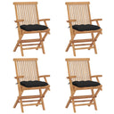 vidaXL Tuinstoelen 2 st avec antracietkleurige kussens massief teakhout