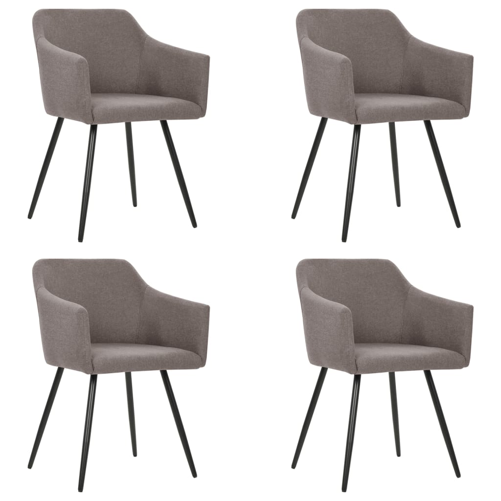 vidaXL Eetkamerstoelen 4 st stof lichtgrijs