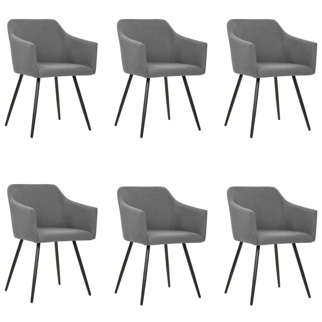 vidaXL Eetkamerstoelen 4 st stof lichtgrijs