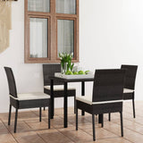 vidaXL 3-delige Tuinset poly rattan zwart