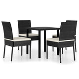 vidaXL 3-delige Tuinset poly rattan zwart