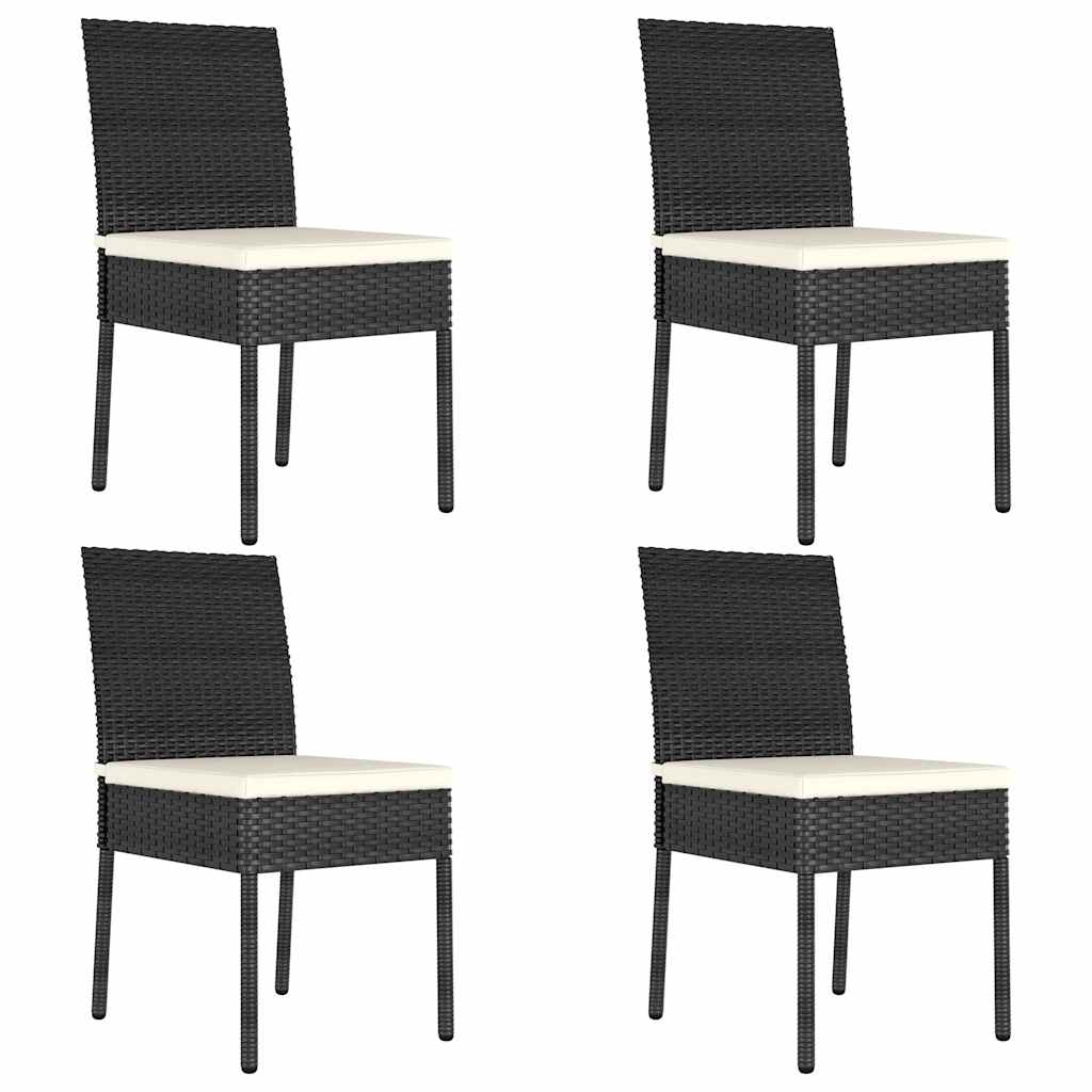 vidaXL 3-delige Tuinset poly rattan zwart
