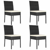 vidaXL 3-delige Tuinset poly rattan zwart