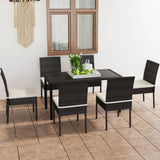 vidaXL 5-delige Tuinset poly rattan zwart