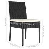 vidaXL 5-delige Tuinset poly rattan zwart