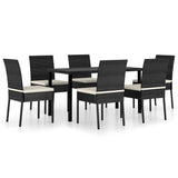 vidaXL 5-delige Tuinset poly rattan zwart