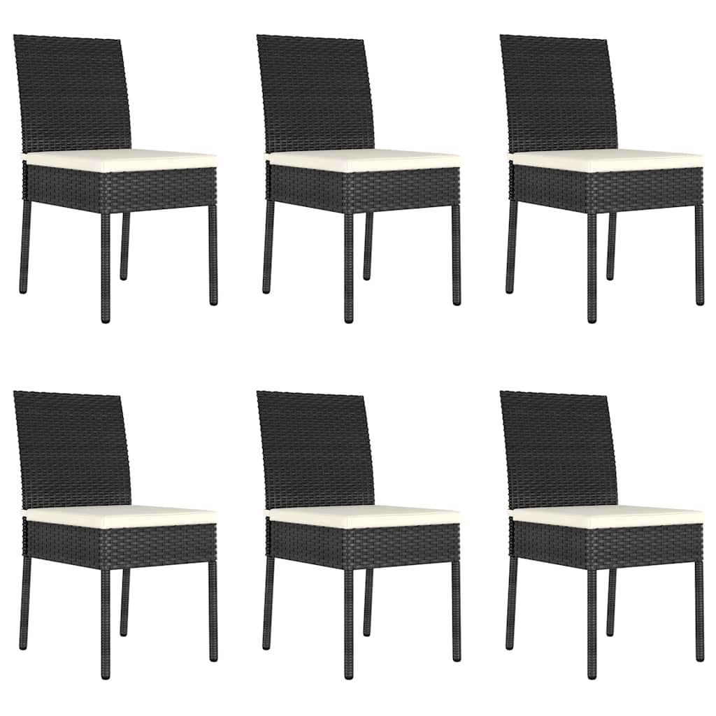 vidaXL 5-delige Tuinset poly rattan zwart