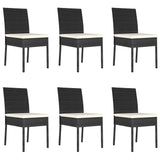 vidaXL 5-delige Tuinset poly rattan zwart