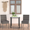 vidaXL 3-delige Tuinset poly rattan zwart