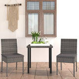 vidaXL 3-delige Tuinset poly rattan zwart