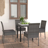 vidaXL 3-delige Tuinset poly rattan zwart