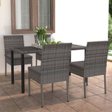 vidaXL 5-delige Tuinset poly rattan zwart
