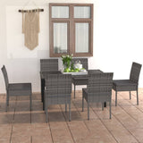 vidaXL 5-delige Tuinset poly rattan zwart
