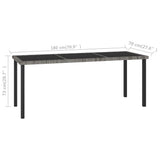 vidaXL 7-piece Garden Dining Set Poly Rattan Black