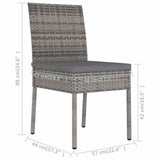 vidaXL 7-piece Garden Dining Set Poly Rattan Black