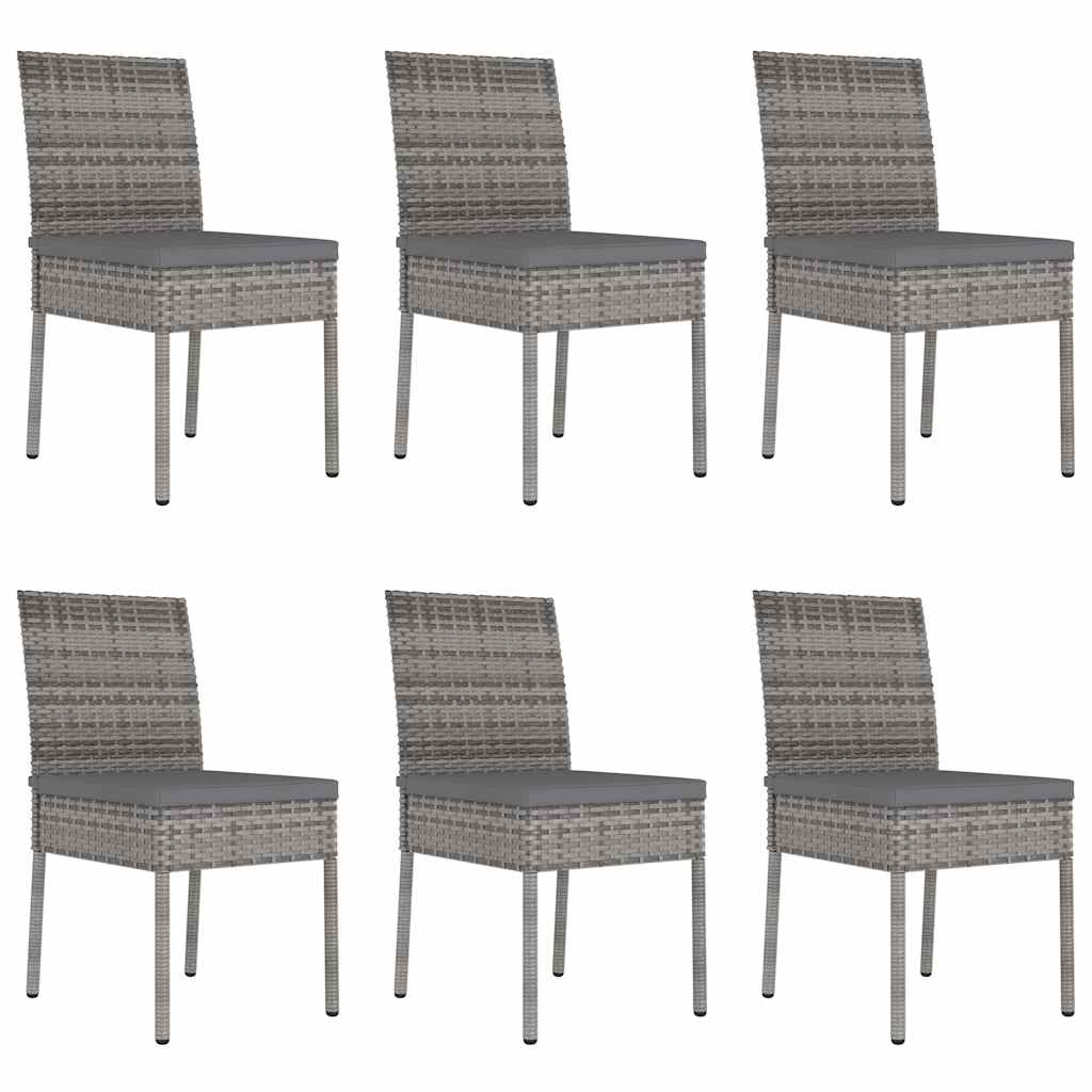 vidaXL 7-piece Garden Dining Set Poly Rattan Black