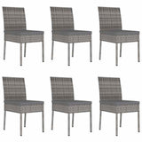 vidaXL 7-piece Garden Dining Set Poly Rattan Black