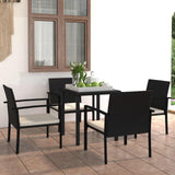 vidaXL 3-delige Tuinset poly rattan zwart