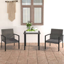vidaXL 3-delige Tuinset poly rattan zwart