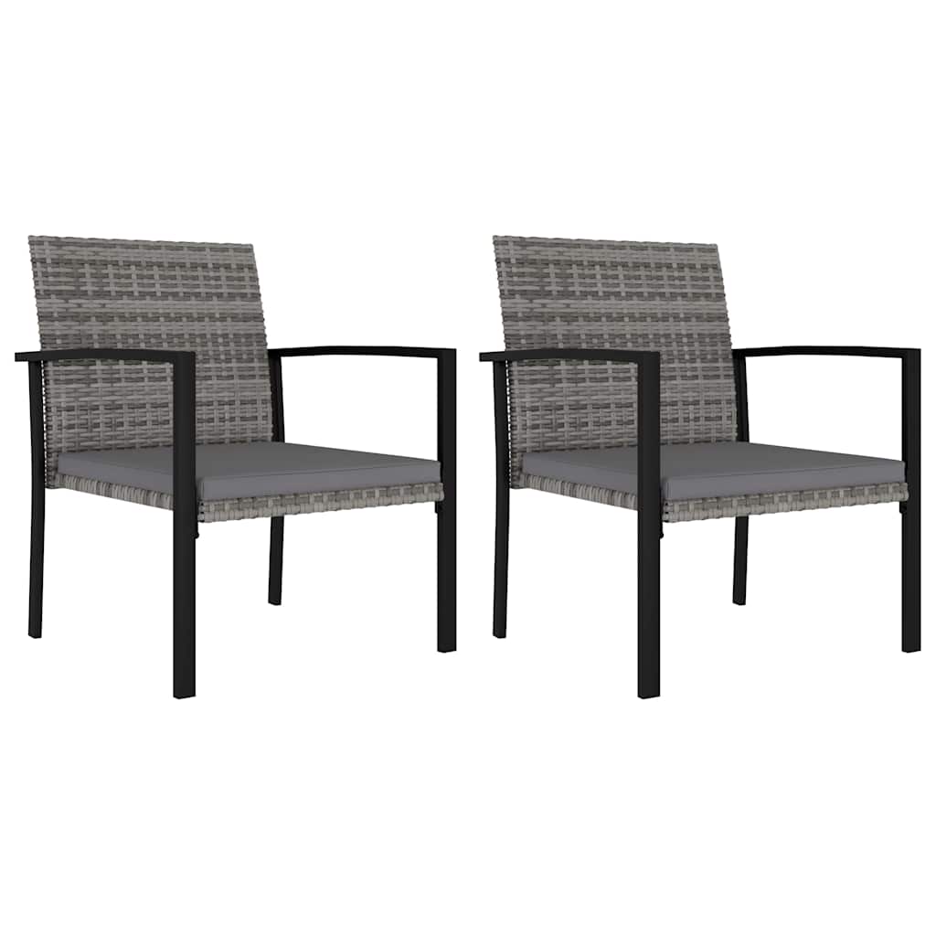 vidaXL 3-delige Tuinset poly rattan zwart