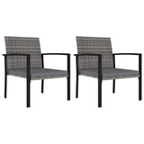 vidaXL 3-delige Tuinset poly rattan zwart