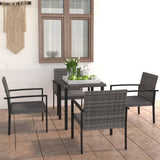 vidaXL 3-delige Tuinset poly rattan zwart