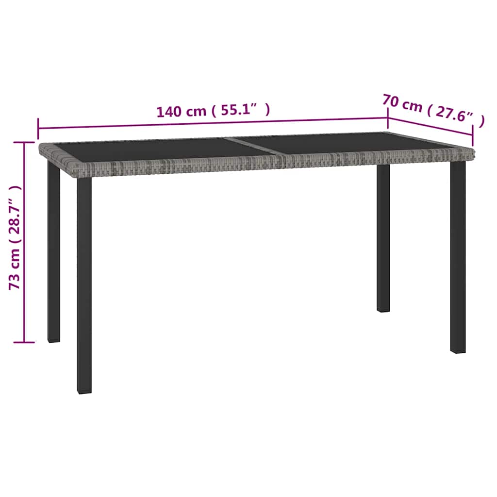 vidaXL 5-delige Tuinset poly rattan zwart