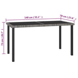 vidaXL 5-delige Tuinset poly rattan zwart