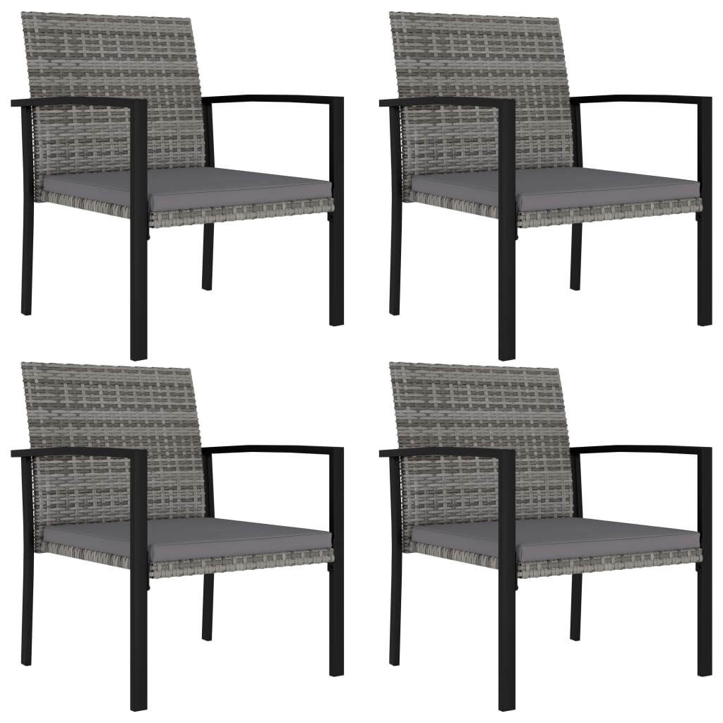 vidaXL 5-delige Tuinset poly rattan zwart