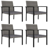 vidaXL 5-delige Tuinset poly rattan zwart