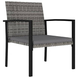 vidaXL 5-delige Tuinset poly rattan zwart
