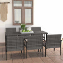 vidaXL 7-Piece Garden Dining Set Poly Rattan Black