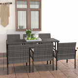 vidaXL 7-Piece Garden Dining Set Poly Rattan Black