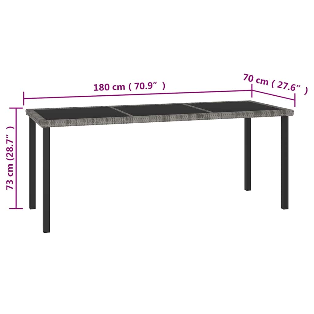 vidaXL 7-Piece Garden Dining Set Poly Rattan Black