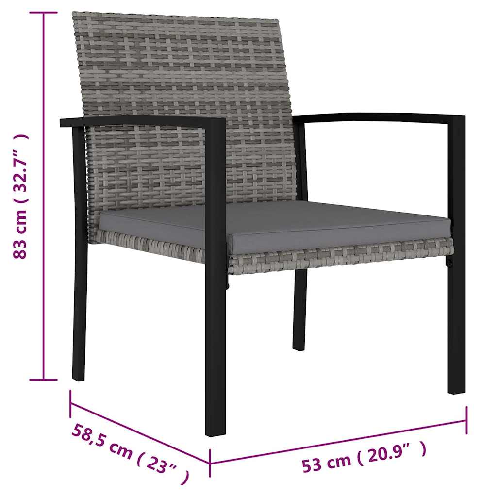 vidaXL 7-Piece Garden Dining Set Poly Rattan Black