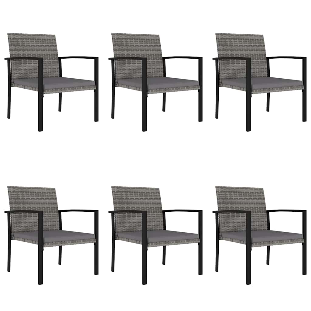 vidaXL 7-Piece Garden Dining Set Poly Rattan Black