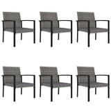 vidaXL 7-Piece Garden Dining Set Poly Rattan Black