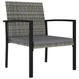 vidaXL 7-Piece Garden Dining Set Poly Rattan Black