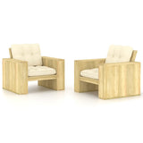 vidaXL Garden Chairs 2 pcs with anthracite cushions impregnated pinewood
