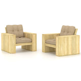vidaXL Garden Chairs 2 pcs with anthracite cushions impregnated pinewood