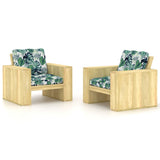 vidaXL Garden Chairs 2 pcs with anthracite cushions impregnated pinewood