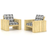vidaXL Garden Chairs 2 pcs with anthracite cushions impregnated pinewood