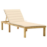vidaXL Sun Lounger with Anthracite Cushion Impregnated Pinewood