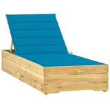 vidaXL Sun Lounger with Anthracite Cushion Impregnated Pinewood