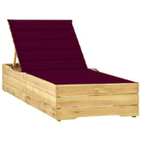 vidaXL Sun Lounger with Anthracite Cushion Impregnated Pinewood