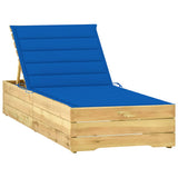 vidaXL Sun Lounger with Anthracite Cushion Impregnated Pinewood
