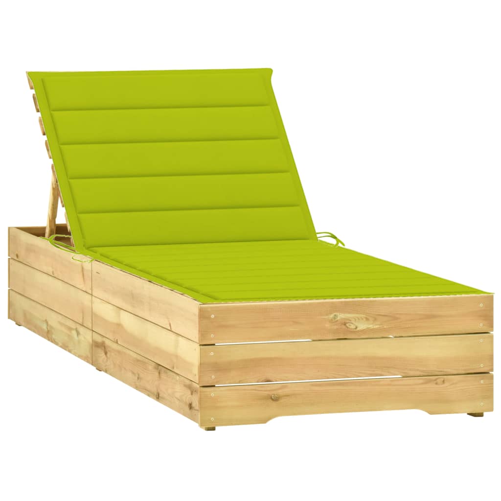 vidaXL Sun Lounger with Anthracite Cushion Impregnated Pinewood